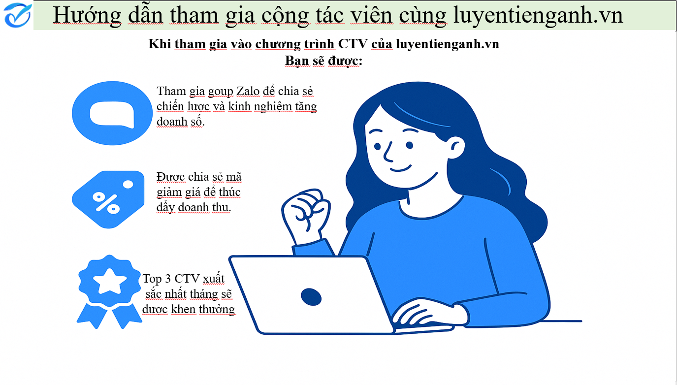Hướng dẫn tham gia cộng tác viên cùng luyentienganh.vn
